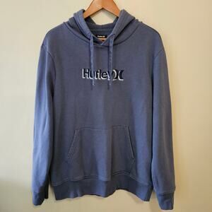 Men's Hurley Pullover Hoodie, Size Medium Blue Logo Embroidered